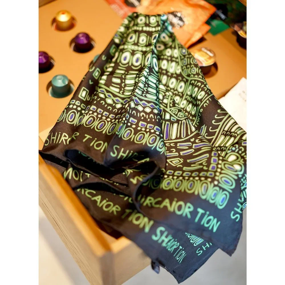 Women Genteel Elephant Print Twill Silk Scarf